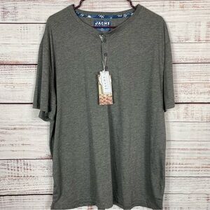 Jachs New York charcoal gray half button size 2X T-shirt nwt